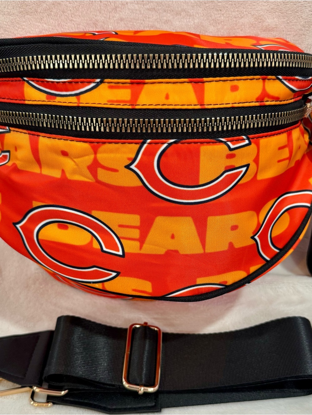 New Chicago Bears Orange Crossbody Bum Bag w/ long strap size inclusive